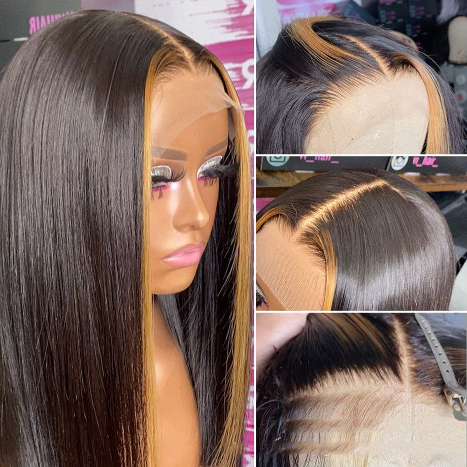 Highlight Ombre Transparent Lace Wig Human Hair Highlight Ombre Transparent Lace Wig Human Hair